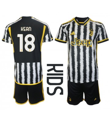 Juventus Moise Kean #18 Replica Home Stadium Kit for Kids 2023-24 Short Sleeve (+ pants)